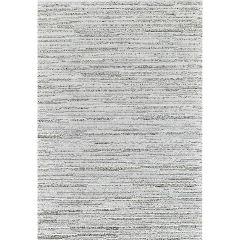Rug Branch Sama 8' x 11' (7'10" x 10'10") Grey/Cream Striped Indoor Area Rug, Modern, Medium Pile, Stain-Resistant Carpet - Living Room, Bedroom, Dining Room, and Kitchen