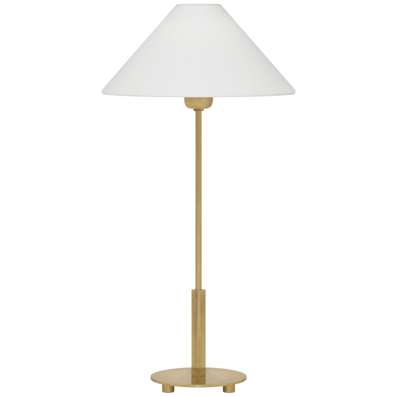 J. Randall Powers Hackney Table Lamp, Hand-Rubbed Antique Brass, Fabric