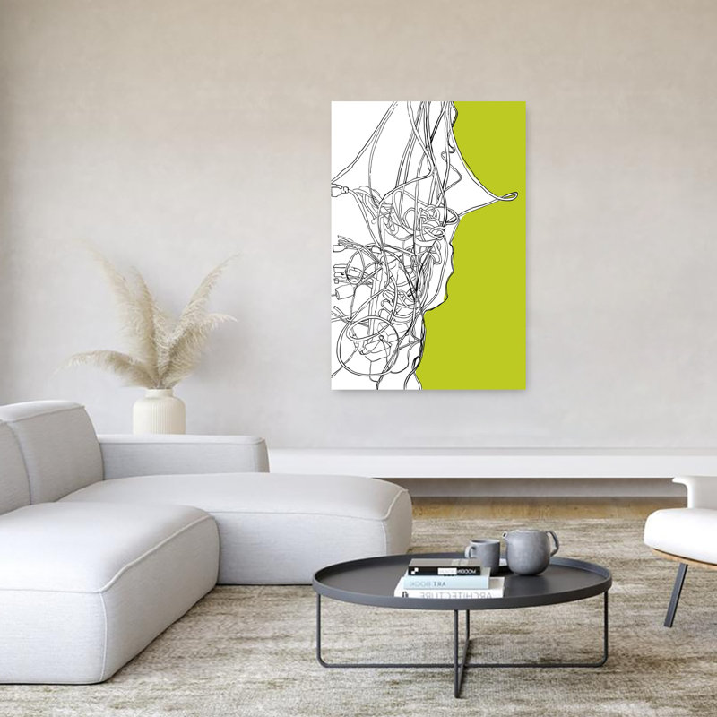 Tangled Tech Wires, art moderne abstrait, art mural, H 60 po x l 40 po