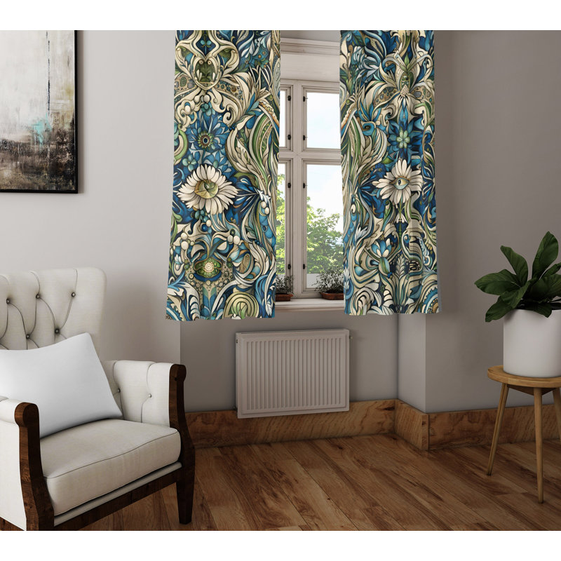 Paire de rideaux semi-transparents en polyester, L 40 po x L 82 po
