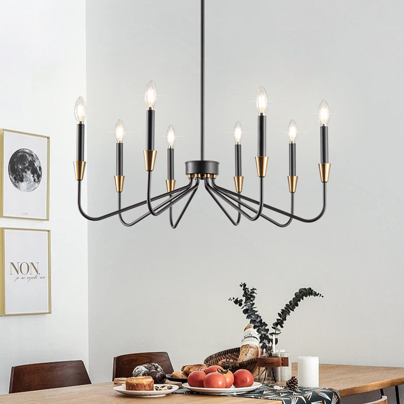 Lustre de style campagnard classique / traditionnel Gerbrig, H 11,02 po x l 30,31 po x P 30,31 po