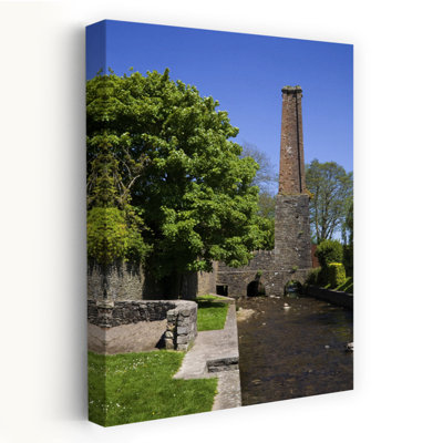 Early of Huntingdon's Distillery Chimney uniquely spans the river Clashmore County Waterford Ireland 1 Piece Wrapped Canvas Wall Art