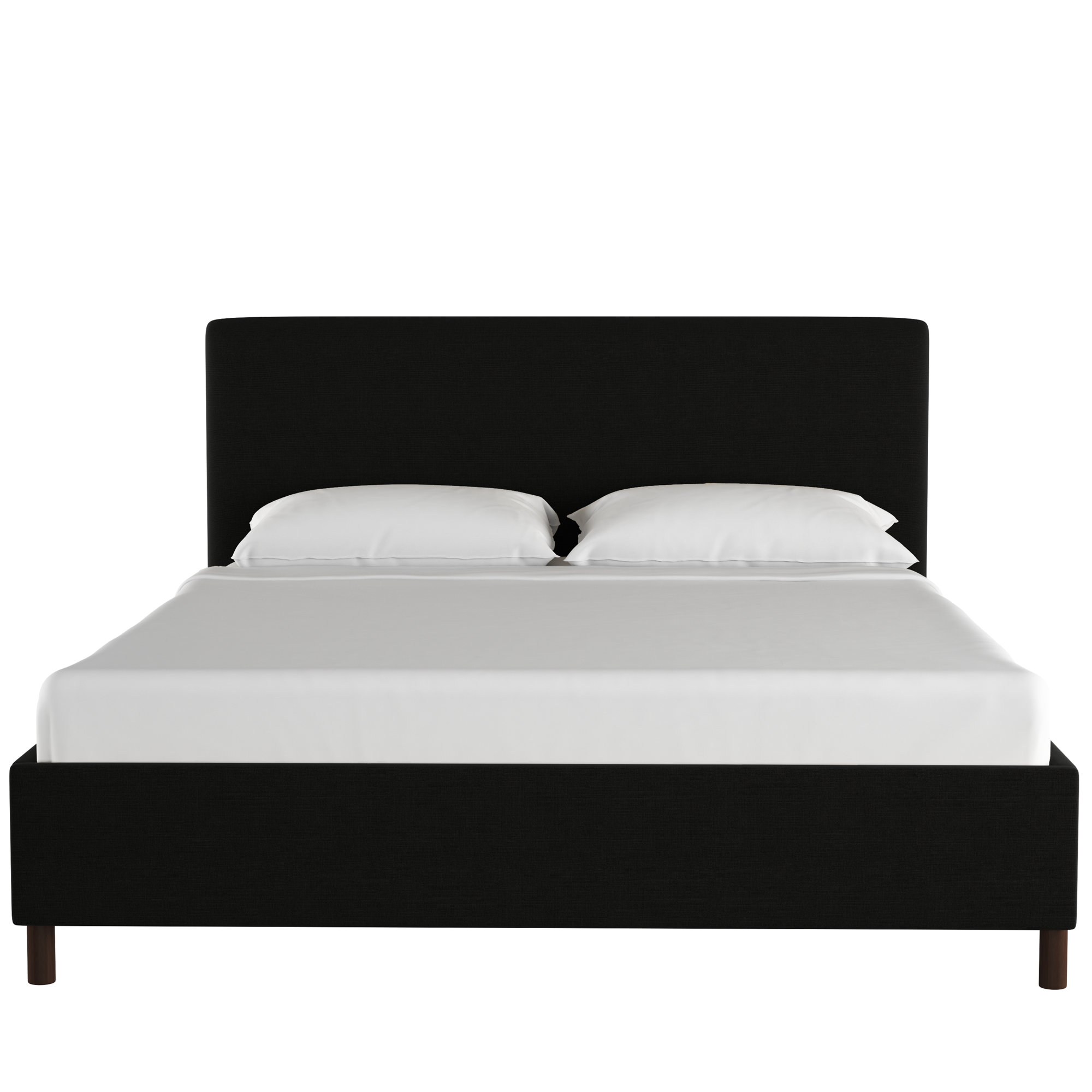 Pyburn Upholstered Bed, Linen Black Linen, Twin