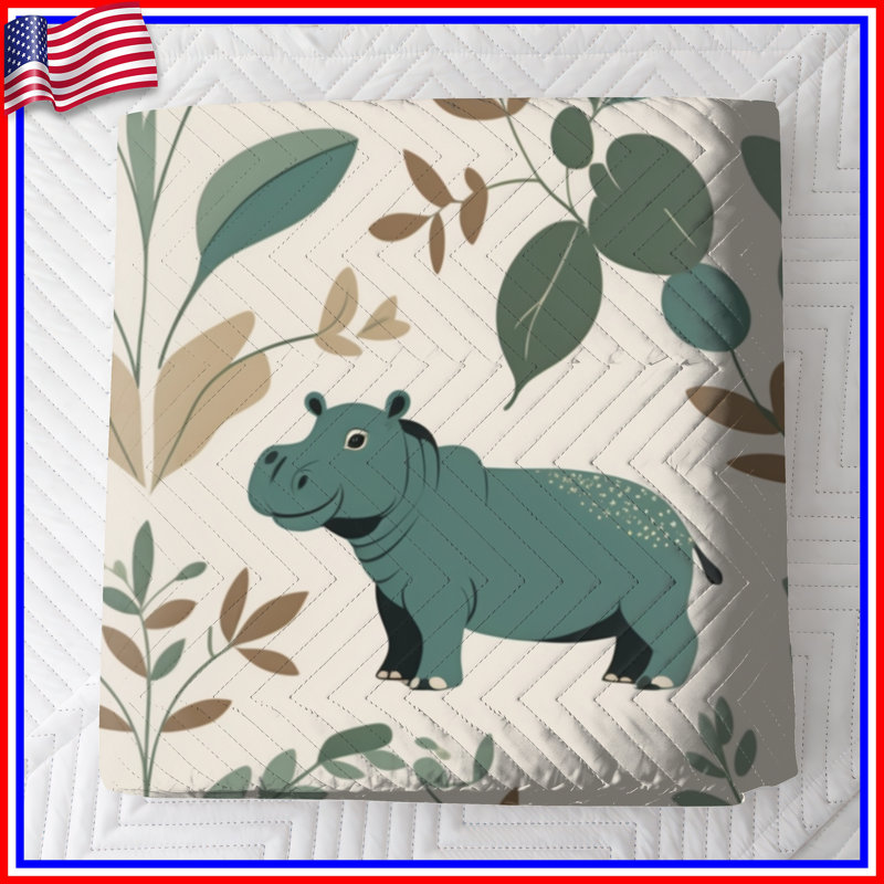 Couvre-lit hippopotame Hippo, Très grand lit