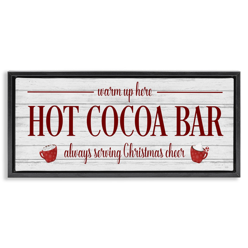 Hot Cocoa Bar Winter Beverage, 11" H x 25" W, Jet Black Floater Frame