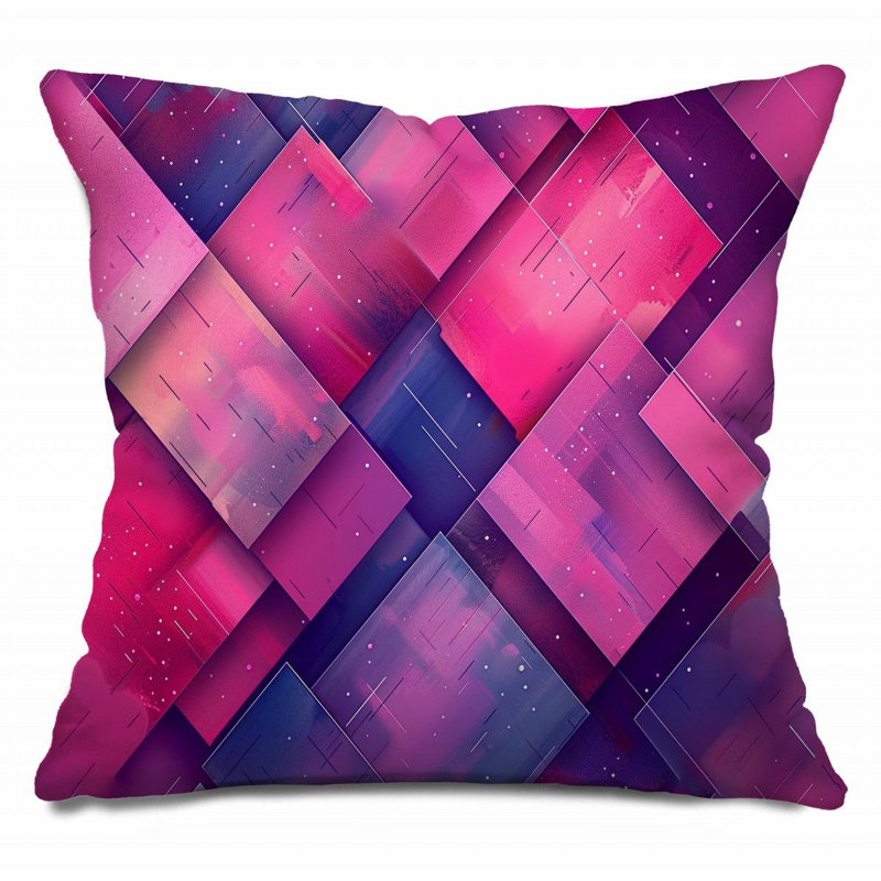 Coussin Collage, coussins en sergé de coton Art - 12176, H 16 po x l 16 po