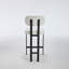 Ensemble de 2 tabourets de bar de 26 po avec tabourets de bar en tissu de hauteur comptoir et chaises de cuisine avec pieds en métal noir-1164702142