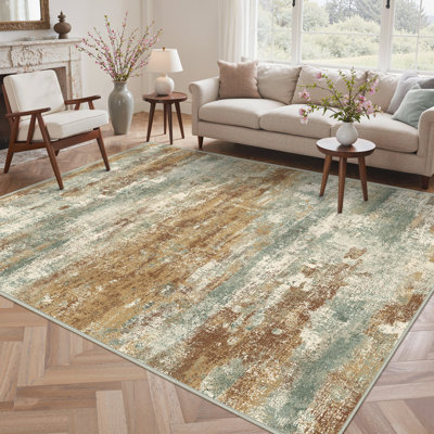 Abstract Machine Printed Area Rug