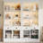 Tall Bookshelf With LED Lighting, Modern Bookcase With 2 Glass Doors And 1 Drawer,Storage Bookcase With Open Shelves For Living Room,Home Office-905282973-879240929