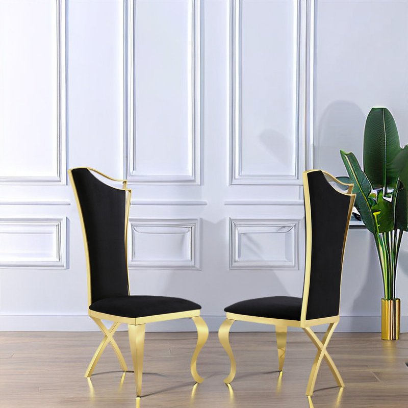 Chaise d'appoint en velours noir Hudayfi