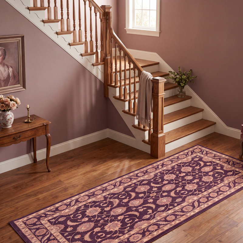 Tapis Birch2 traditionnel à motif floral intégral or rose gris ivoire, lavable à la machine, antidérapant, à poils courts, pour l'intérieur et l'extérieur, adapté aux animaux domestiques, idéal pour le salon, la chambre, la salle à manger, l'entrée, le couloir ou le bureau.