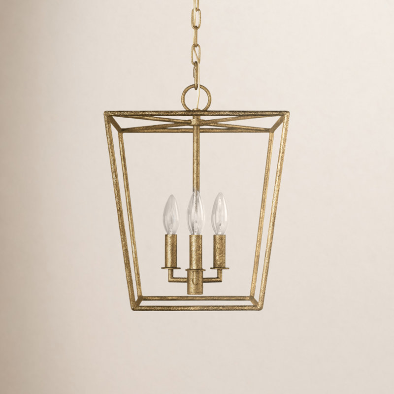 Ellen Degeneres Viota 3 Light Dining Room Entry Hallway Pendant, Casted Gild
