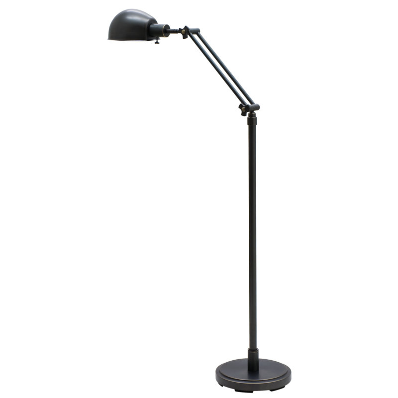 Lampe de travail sur pied 58 po Plumie, Bronze huilé