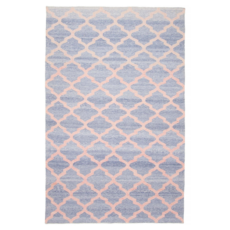 Tapis unique denim bleu kilim 5 pi 2 po x 7 pi 10 po Ankara
