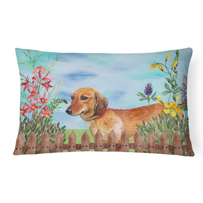  Dachshund Spring Indoor/Outdoor Throw Pillow