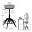 Tabouret pivotant à hauteur réglable avec siège en similicuir, repose-pieds intégré et structure en métal, gris-123214314