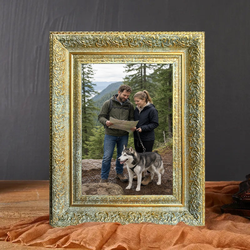 Mantel Picture Frame for Mantel Decor, Antique Gold, 3, 5" W x 7" H