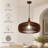 Mid-Century Modern Walnut Pendant Light with Open Slat Shade