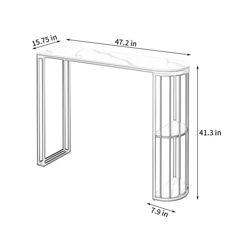 Table de salle à manger, H 41,3 po x L 47,2 po x l 15,7 po, Noir, Noir