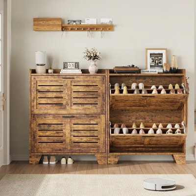 16 Pair Flip Down Shoe Storage