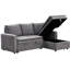 Convertible avec capacité de rangement - Convient au salon, au mobilier supplémentaire gris et au lit