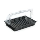 GET CO-3426-CL Rectangular Plastic Flip Top Cover for Basket, 16.75" x 11.5", Clear
