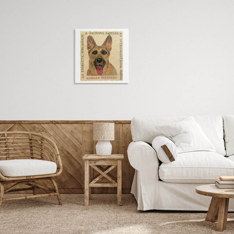 "Fun German Shepherd", art mural sur toile par Nancy Overton, H 24 po x l 24 po