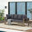 Outdoor Extendable Acacia Wood 3 Seater Sofa-1493166386-1493166380