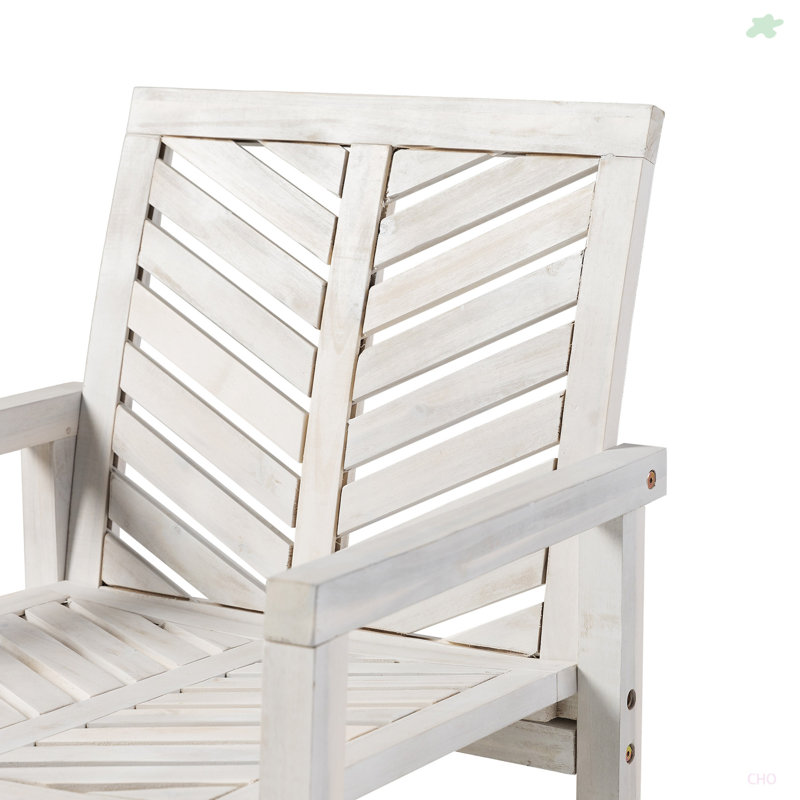 Chaises de patio 2 pièces Modern, Blanc délavé