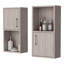 2 White Oak Bathroom Shelf Cabinets With Open - Practical Choice Shelving Design Space Efficient-132202443