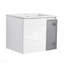 Meuble-lavabo mural 24 po avec lavabo en céramique, 2 portes à fermeture en douceur, meuble-lavabo blanc brillant et 1/2 porte en verre gris, contreplaqué (Kd-Packing)-1069925323