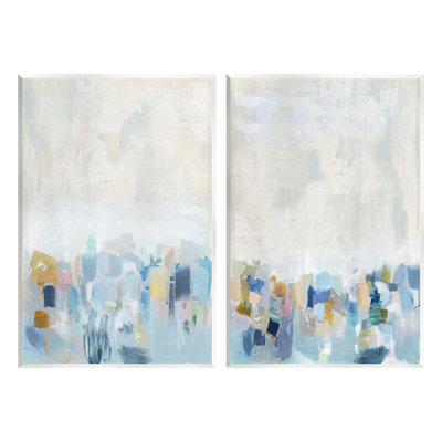 Patterned Modern Horizon 2 Piece Wall Plaque Art Set by Rachel Springer