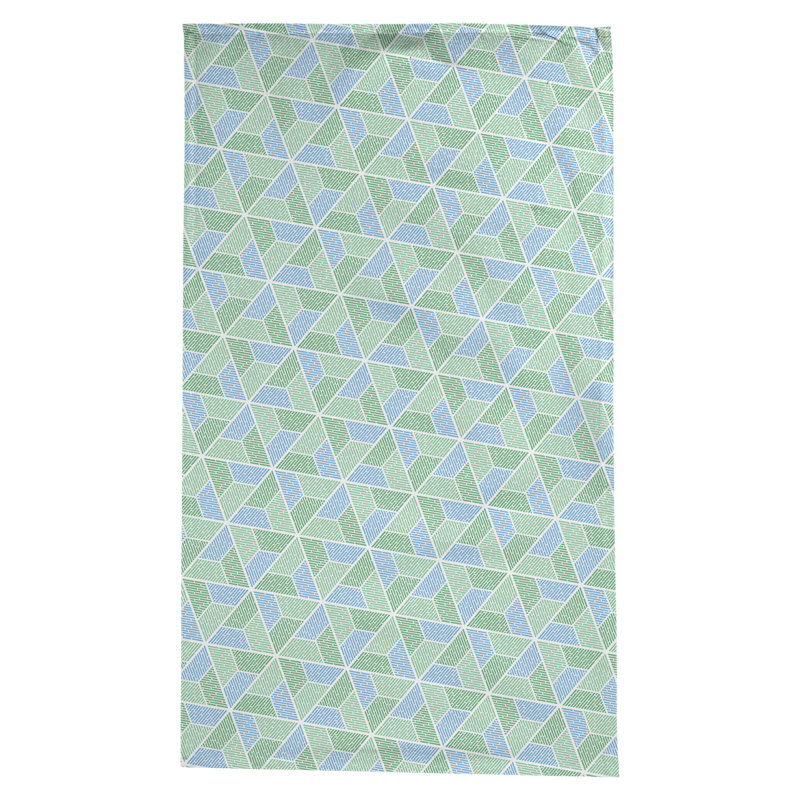 Leffel Trapezoids Tablecloth, Green/Blue