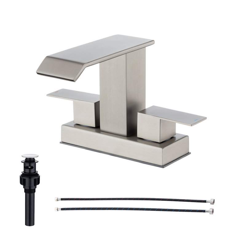 Centerset 2-handle Bathroom Faucet with Drain Assembly