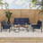 4-Piece All-Weather Wicker Patio Set: 3-Seat Sofa, 2 Chairs,A Tea Table with Cushions - Perfect for Poolside & Backyard-1483253315