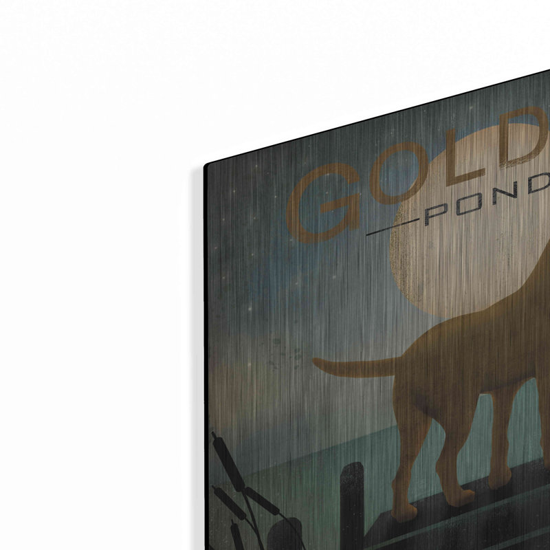 «Moonrise Yellow Dog - Golden Pond» par Ryan Fowler, H 12 po x l 12 po