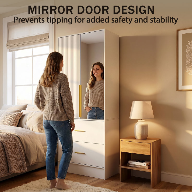 2 Door Manufactured Wood Wardrobe