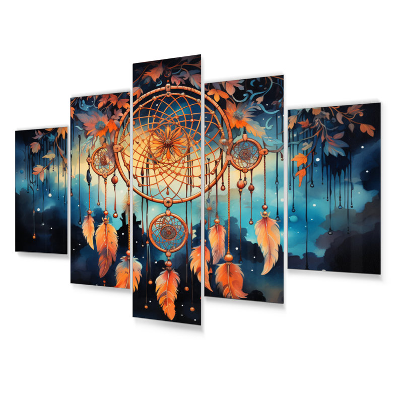 Mystic Dreamcatcher Dreamscape I - ensemble d'art mural spirituel en métal