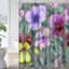 Magnifique rideau de douche mauve à fleurs jaunes et bleu avec 12 crochets-303674418