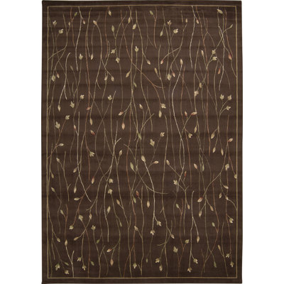 Tapis brun à motif floral Antolino