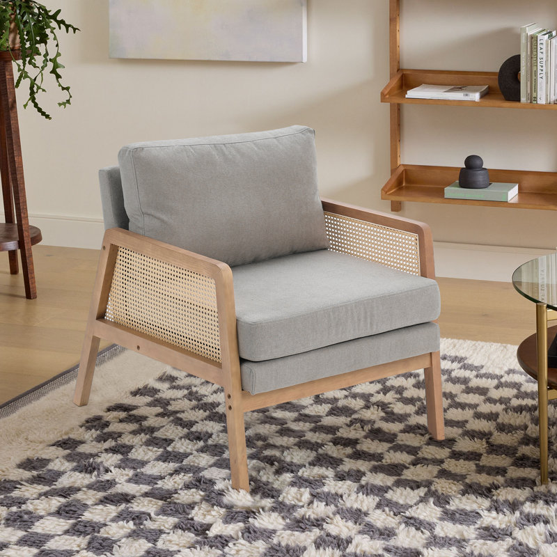 Calvino Wicker Armchair, Light Grey