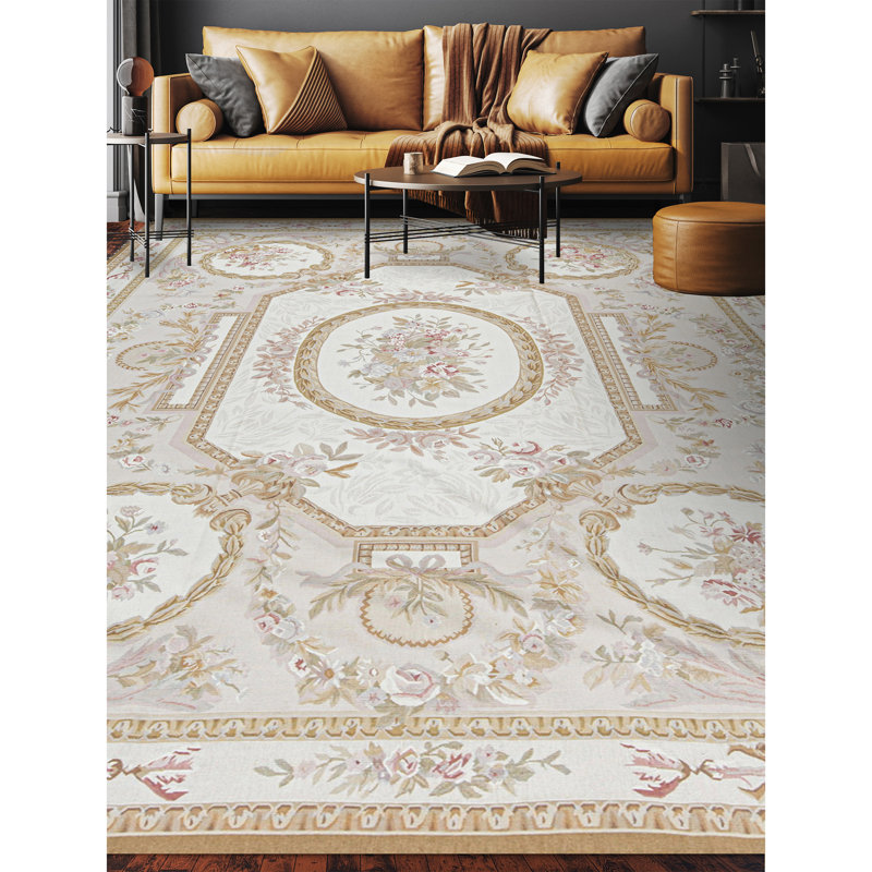 Aubusson Hand Knotted Wool Oriental Area Rug