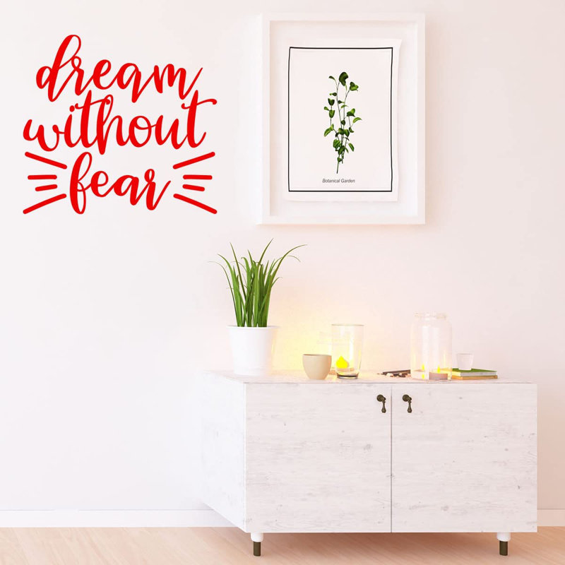 Adhésif décoratif Rêve sans peur, H 22 po x l 24 po, Rouge