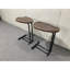 Table d'appoint en forme de C 2 pièces, table de bout en C pour canapé et table de chevet, tables d'appoint Couch, table de bout en C en bois avec glissière en métal pour le salon de la chambre à coucher-1279835536