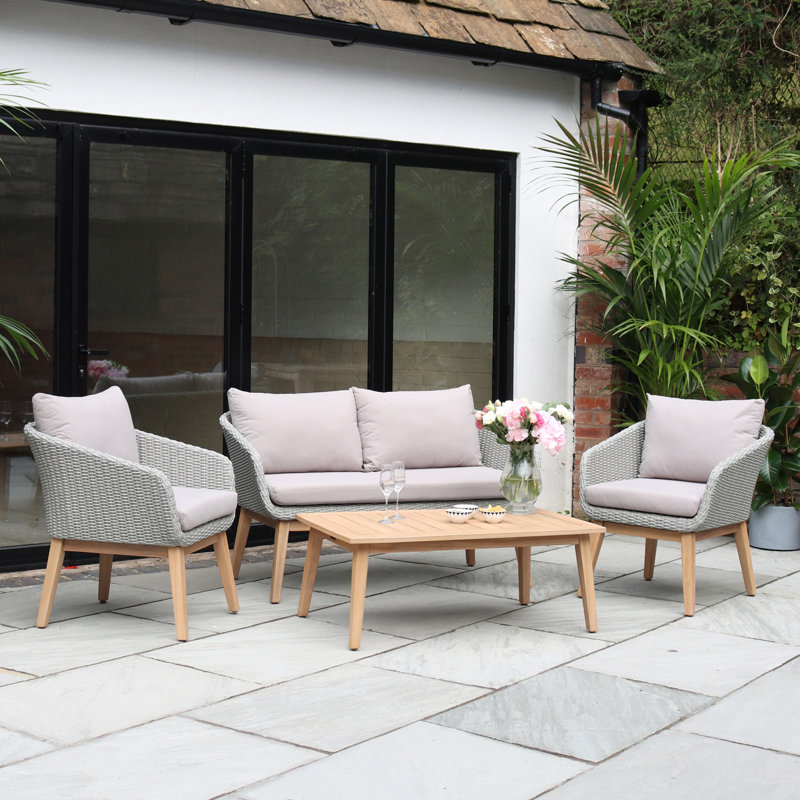 Rectangle Sitting Isabelline Rectangular 4 - Person 75cm Long Seating Groups with ...