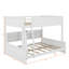 Lit double superposé au-dessus de grand lit double avec armoires de rangement et ports USB-114344358