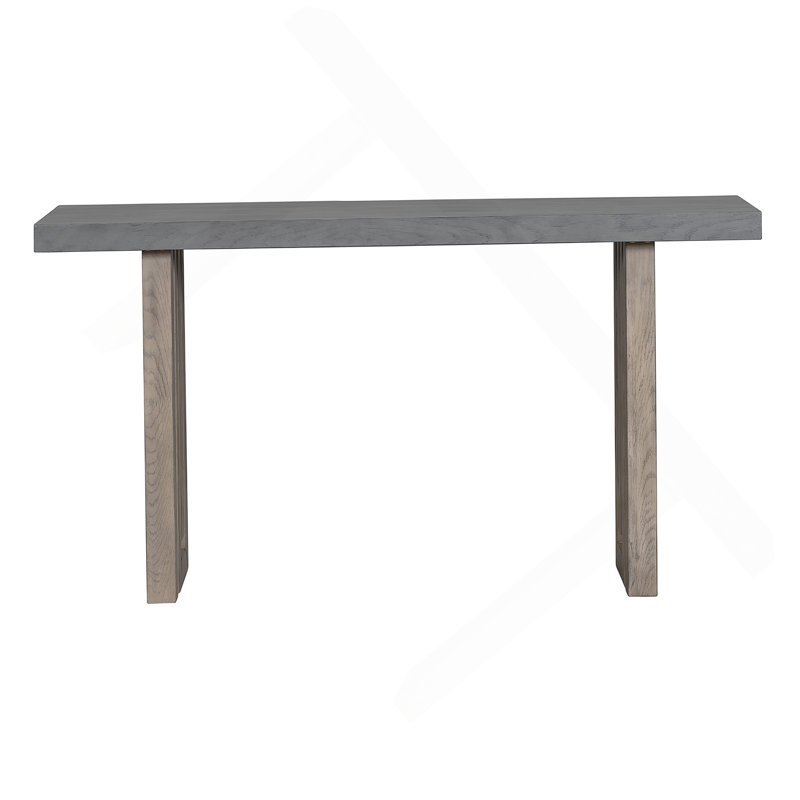 Uniquely Designed Oak Veneer Console Table with Distinctive Side Shapes, Suitable for Entryway, Hallway, Gray