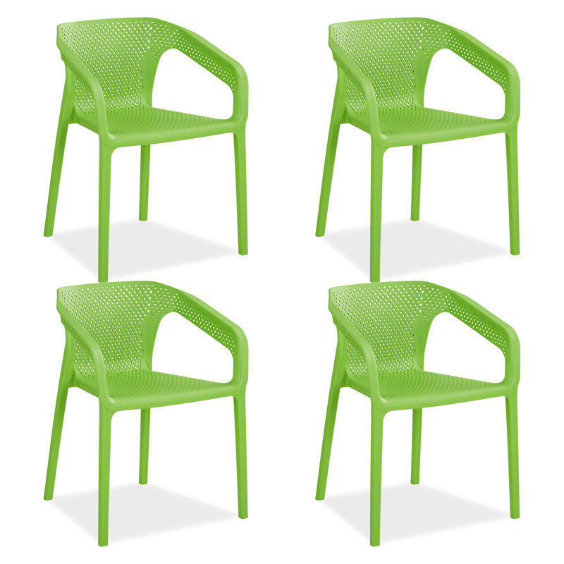Jan Stacking Patio Dining Armchair, Green