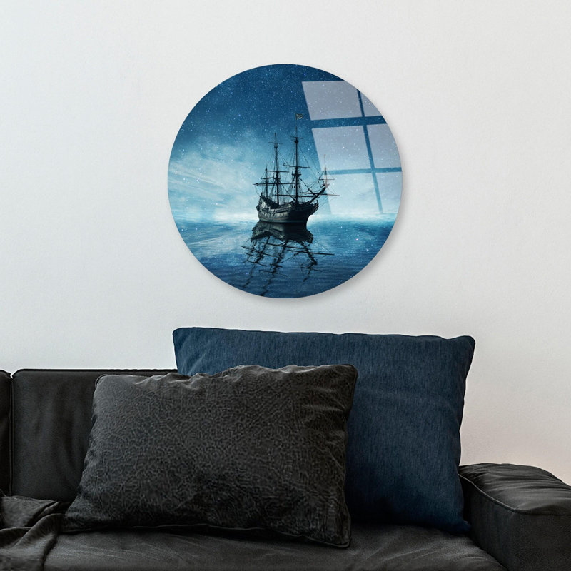Decorative Tempered Glass Painting, Shatter-Resistant, 11.8 in Diameter | 100% Tempered Glass, 0.16 in Thick | High-Resolution UV Print on Back Surface, Easy to Clean, Vibrant Colors, Includes Attached Hanger