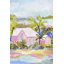 Layle «Pink Bungalow Island» par Karen Fields, reproduction d'art 